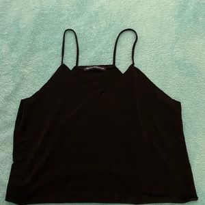 Black vneck crop top tank